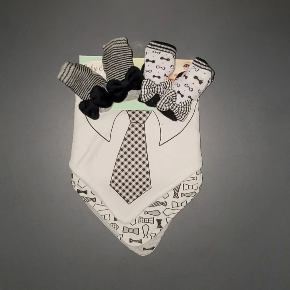 NWT Bibs and Socks with Ties and Bow Ties
